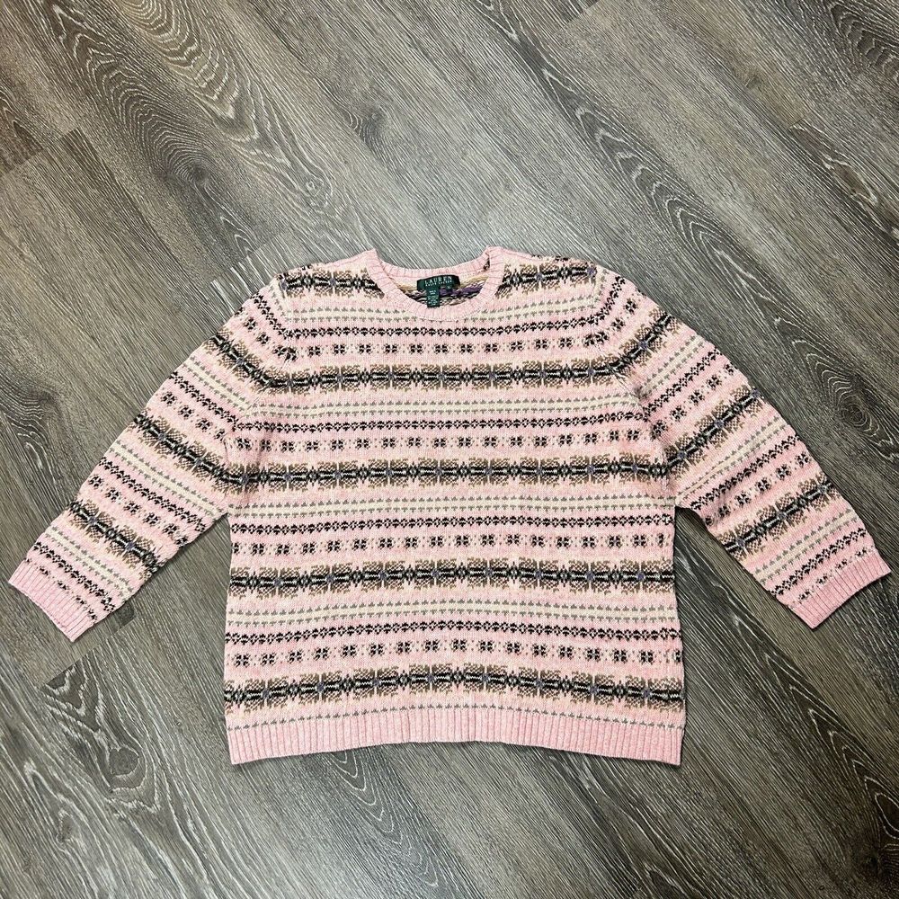 Lauren Ralph Lauren Linen Wool Blend Winter Sweater Size XL EUC